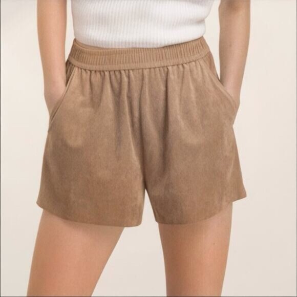 WILFRED FREE Aritzia Suede Tank Shorts Sz XS - Picture 1 of 5